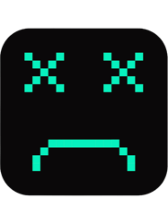Turquoise Sad Square Pixel art Emoji