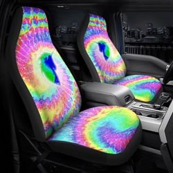 Unicorn Tie Dye Car Seat Covers Custom Car Accessories Hippie Gifts
