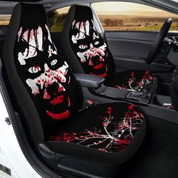 Scary Face Car Seat Covers Custom Car Accessories Creepy Halloween Decorations