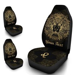 Personalized Leo Car Seat Covers Custom Zodiac Sign Car Accessories