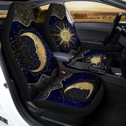 Mandala Sun And Moon Car Seat Covers Custom Galaxy Car Accessories