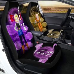 Krillin And Android 18 Car Seat Covers Custom Dragon Ball Anime Car Accessories