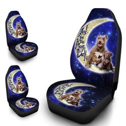 Cool Dad Pitbull Car Seat Covers Custom I Love You To The Moon And Back Car Accessories Gifts Idea
