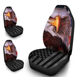 Bald Eagle Car Seat Covers Custom American Flag Car Accessories