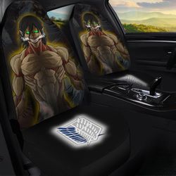 Attack Titan Eren Car Seat Covers Custom Anime Attack On Titan Car Accessories