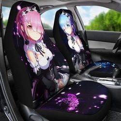 Rem And Ram Car Seat Covers Custom Re Zero Anime Car Accessories