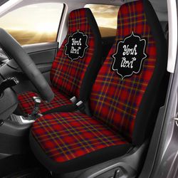 Personalized Oliver Tartan Car Seat Covers Custom Name Car Accessories