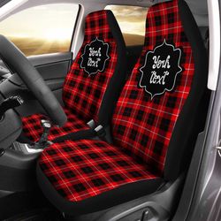 Personalized Cunningham Tartan Car Seat Covers Custom Name Car Accessories