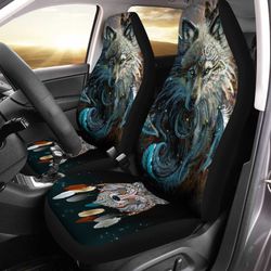 Native American Wolf Dreamcatcher Car Seat Covers Set Of 2