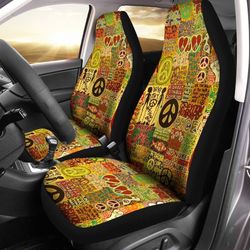 Hippie Peace Car Seat Covers Custom Vintage Hippie Aesthetic
