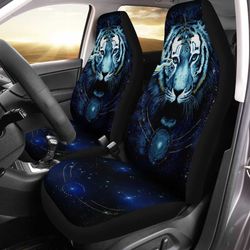 Galaxy White Tiger Car Seat Covers Custom Animal Car Accessories