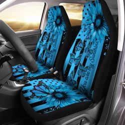 Butterfly Car Seat Covers Custom Blue Sunflower Car Accessories