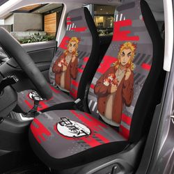 Rengoku Demon Slayers Car Seat Covers Anime Car Accessories