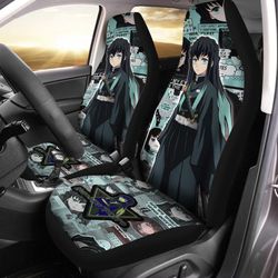 Muichiro Car Seat Covers Demon Slayer Anime Car Accessories