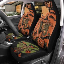Halloween Car Accessories Custom Car Seat Cover Halloween Skull And Pumpkin