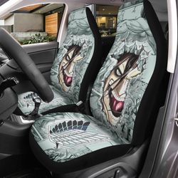 Eren Car Seat Covers Custom Anime Attack On Titan Car Accessories