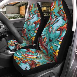 Electric Wolf Car Seat Covers Custom Animal Car Accessories