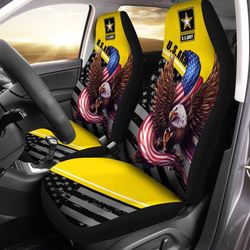 Bald Eagle Holding American Flag Car Seat Cover United States Army