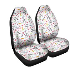 Love Nurse Car Seat Covers Custom White Patten Print