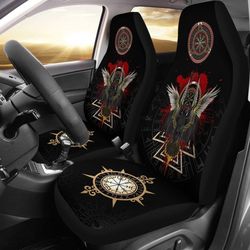 Vikings Car Seat Covers Raven Of Odin - Special Version
