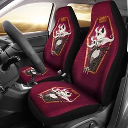Nightmare Before Christmas Cartoon Car Seat Covers - Jack Skellington Smiling With Zero Dog Red Seat Covers