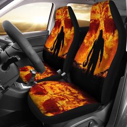 Horror Movie Car Seat Covers | Michael Myers Take Off Mask Flaming Skull Seat Covers