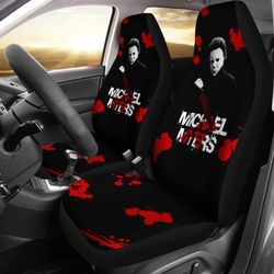 Horror Movie Car Seat Covers | Michael Myers Red Blood Black White Seat Covers