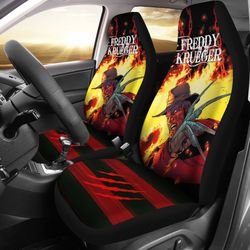 Horror Movie Car Seat Covers | Freddy Krueger Flaming In Fire Seat Covers