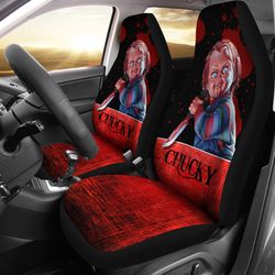 Chucky Blood Horror Movie Iron Car Seat Covers Chucky Horror Film Car Accesories