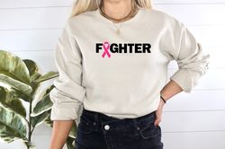 Cancer Fighter Sweatshirt, Breast Cancer Warrior Shirt, Fight Cancer Shirt, Support Cancer Awareness, Pink Ribbon Shirt,