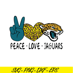 Peace Loves Jaguars SVG PNG EPS, NFL Fan SVG, National Football League SVG