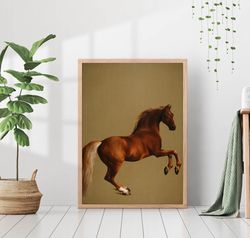 Horse Vintage Animal Painting Antique Retro Print Canvas Poster Framed Rustic Farmhouse Wall Art Countryside Equestrian