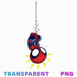 Funny Face Spider-Man Hanging Transparent PNG