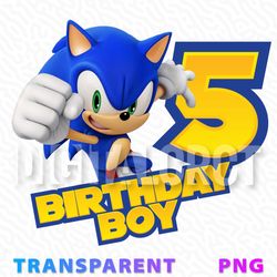 5th birthday boy sonic the hedgehog party decoration | transparent png image for birthday celebrations