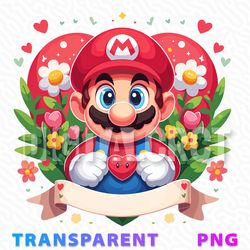 Mario's Heartfelt Greeting. A Transparent PNG for Your Projects