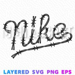 Barbed Wire Nike Logo Design - Layered SVG, PNG, EPS Digital Art