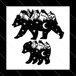 Bear SVG, in the Woods, Mama, Little, Tshirt, Pine, Nature, Geometric