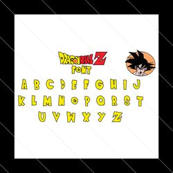 Goku Font svg, Anime Font Svg, Anime Alphabet Svg, Goku Svg, Son Goku Svg