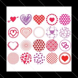 valentines day svg, round pattern svg, love keychain patterns svg, heart svg