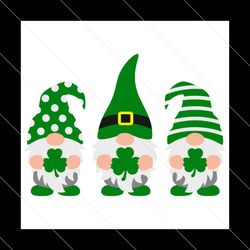 Three Gnomes St Patricks Day Svg, Gnome Svg, Shamrock Svg, Lucky Gnomes Svg