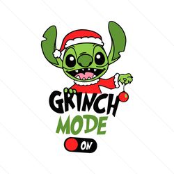 Stitch Grinch Mode On Christmas SVG