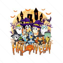 Bluey And Friends Happy Halloween PNG Sublimation