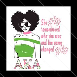 She Semembered Who She Was And The Game Changed Svg, Sorority Svg