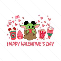 Baby Yoda Happy Valentines Day PNG