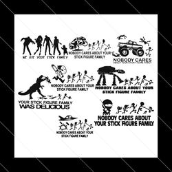 funny stick figure family car decal bundle pack cut files and