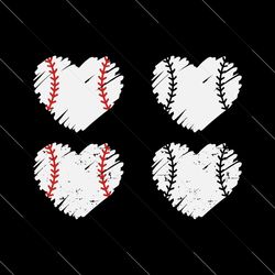 baseball heart svg – softball heart svg – distressed – grunge – cut