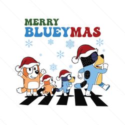 Merry Blueymas Bluey Family On The Street SVG Cricut Files