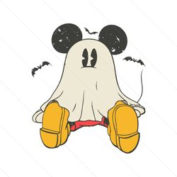 Retro Mouse Cartoon Ghost Halloween SVG Not So Scary SVG