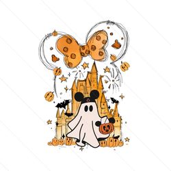 Cute Mouse Cartoon Ghost Halloween Castle PNG Download