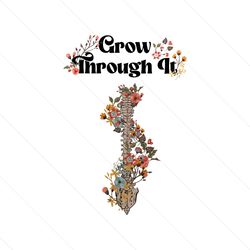 Grow Through It Png, Flower Spine Png, Motivational Png, Skeleton Design, Dead Inside Png, Spooky Png